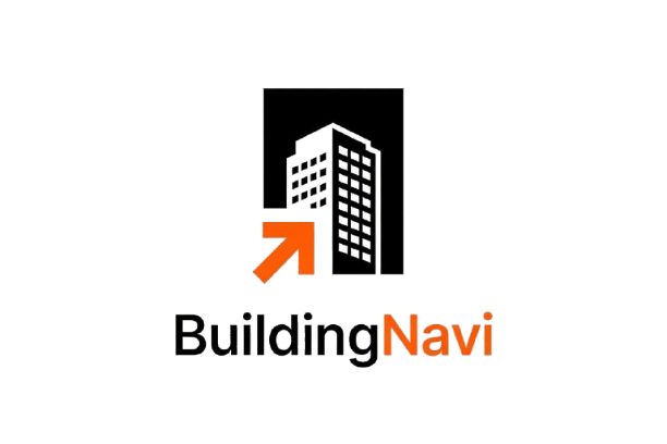BuildingNavi logo - communication channel between building managers, residents and first responders that was built to save time and lives.
